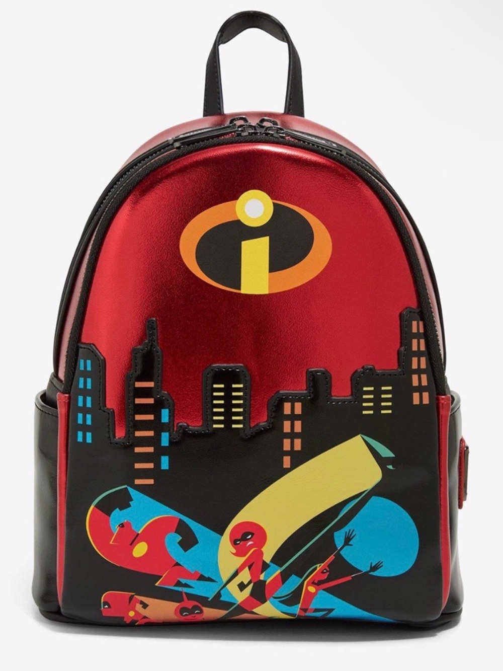 Loungefly Disney Pixar The Incredibles Family Metallic Mini Backpack NWT